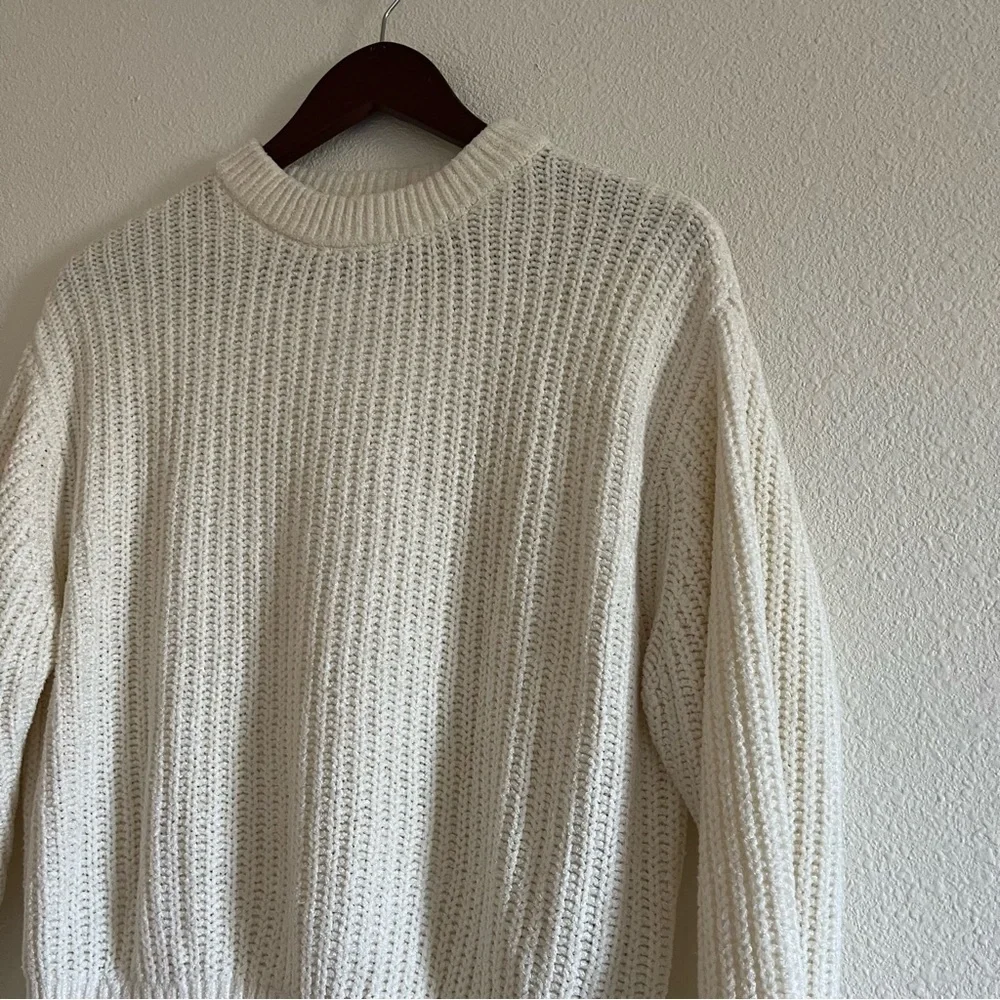 Aritzia Wilfred Essential Chenille Sweater in Avorio ( Cream ) Size Small